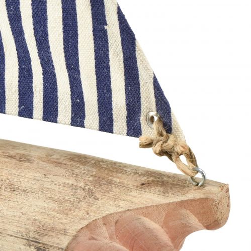 Floristik24 Sailboat decoration ship with blue and white sail and jute H42cm
