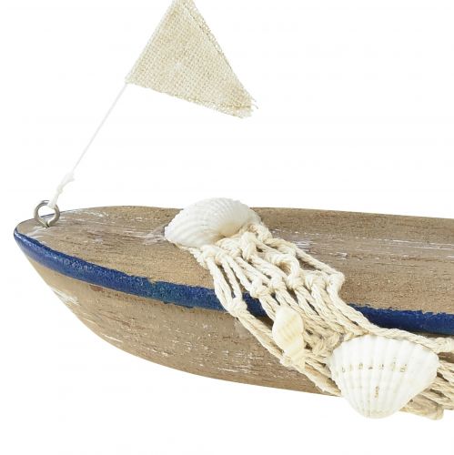 Floristik24 Decoration ship wooden sailing boat vintage with shells H22cm 2pcs