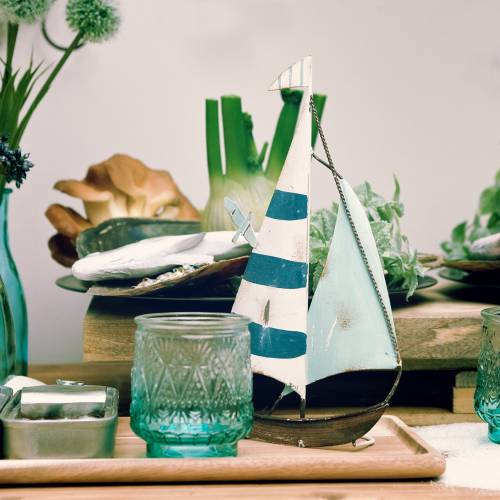 Floristik24 Sailing boat metal 15cm x 28cm