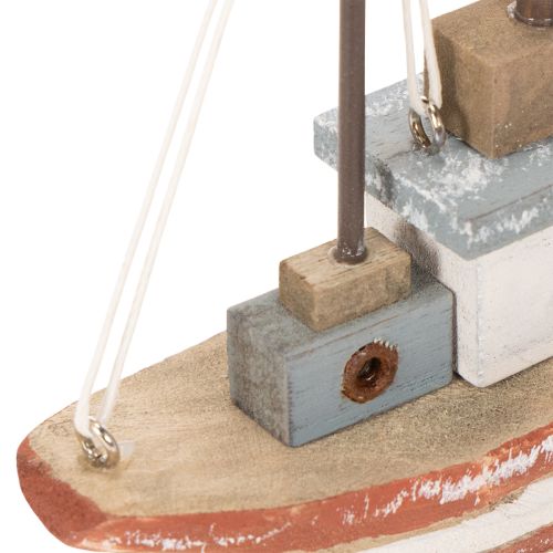 Decorative wooden boat model for windowsill 20cm | Floristik24.ie