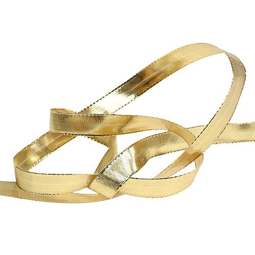 Product Gift ribbon gold with wire edge 15mm 25m