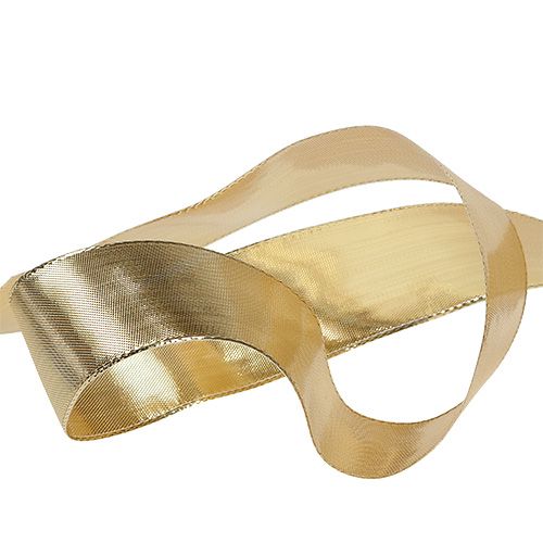 Product Gift ribbon gold with wire edge 40mm 25m
