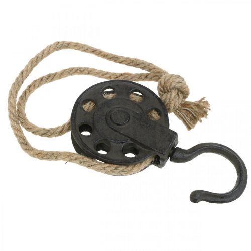 Floristik24 Deco pulley, winch industrial design, hanging basket L55cm