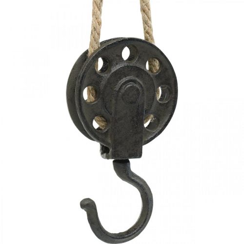 Product Deco pulley, winch industrial design, hanging basket L55cm