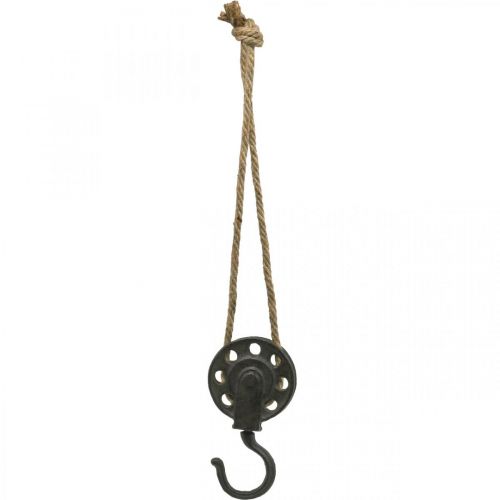 Floristik24 Deco pulley, winch industrial design, hanging basket L55cm