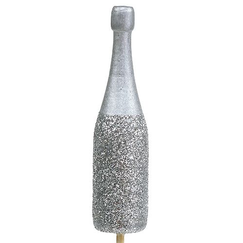 Floristik24 Champagne bottle plug 7cm with glitter L30cm 8 pcs
