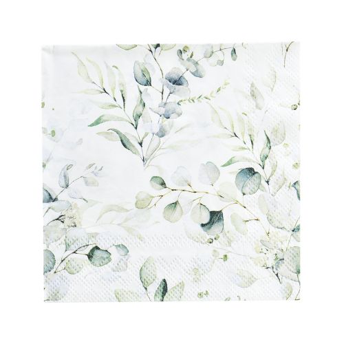 Floristik24 Napkins Eucalyptus Decoration Table Decoration White 25x25cm 20 pcs