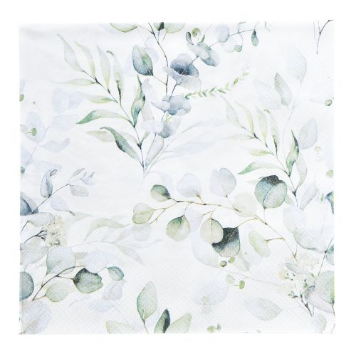 Product Napkins motif eucalyptus white green 33x33cm 20pcs