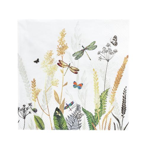 Floristik24 Napkins Summer White Motif Meadow Coloured 25x25cm 20 pcs