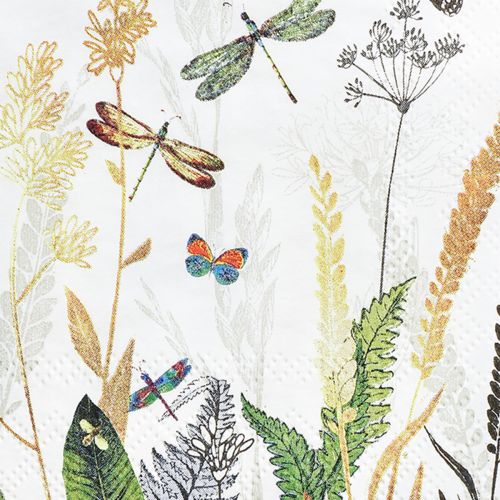 Floristik24 Napkins Summer White Motif Meadow Coloured 25x25cm 20 pcs