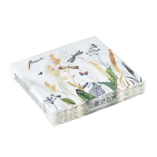 Floristik24 Napkins Summer White Motif Meadow Coloured 25x25cm 20 pcs
