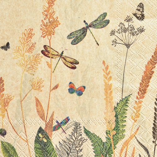Floristik24 Napkins Summer Meadow Dragonflies Flowers 33x33cm 20 pcs