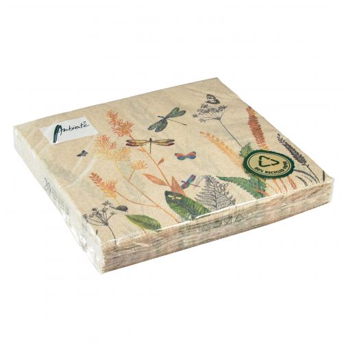 Floristik24 Napkins Summer Meadow Dragonflies Flowers 33x33cm 20 pcs