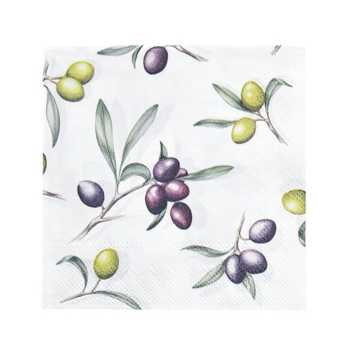 Floristik24 Napkins table decoration summer olive green purple 25x25cm 20pcs