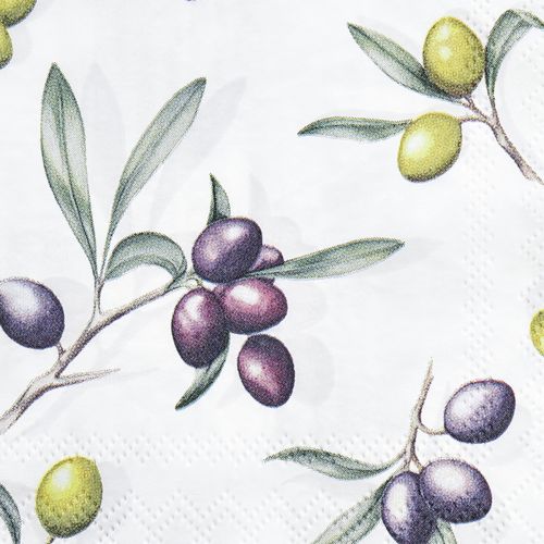 Floristik24 Napkins table decoration summer olive green purple 25x25cm 20 pcs
