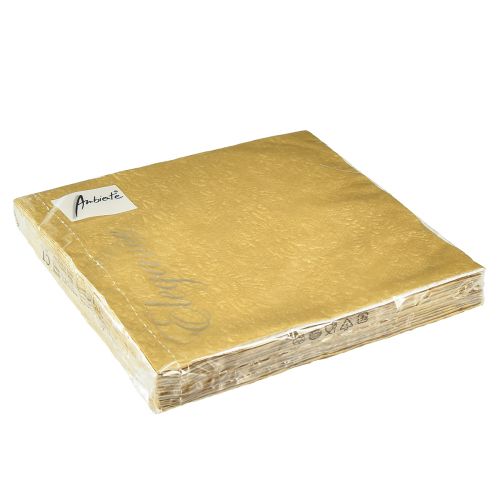 Floristik24 Napkins Gold with embossed ornaments 33x33cm 15 pcs
