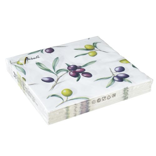 Product Napkins with olives summer table decoration 33x33cm 20 pcs