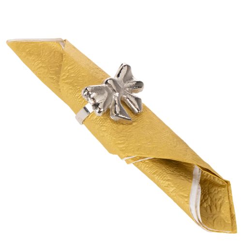 Bow napkin ring, metal, shiny