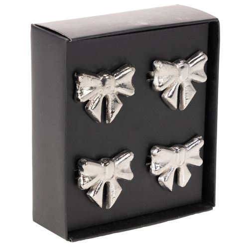 Bow napkin ring, metal, shiny
