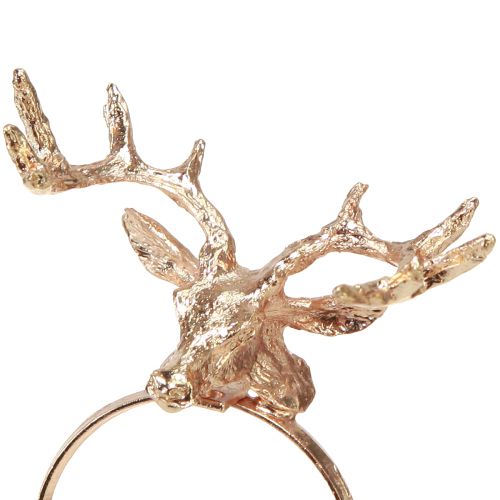 Floristik24 Napkin rings deer metal table decoration rose Ø3.5cm H 6.5cm 4pcs
