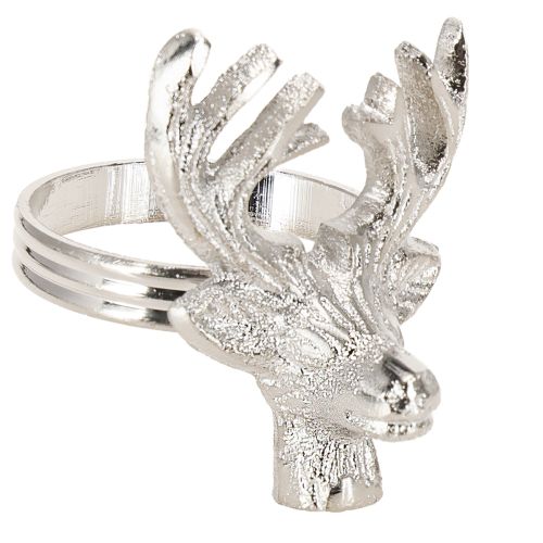 Product Napkin rings silver deer metal napkin holder Ø4cm 4 pcs
