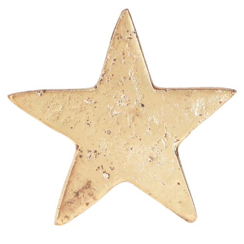 Product Napkin rings star gold antique look metal 6.5cm Ø4cm 4 pcs