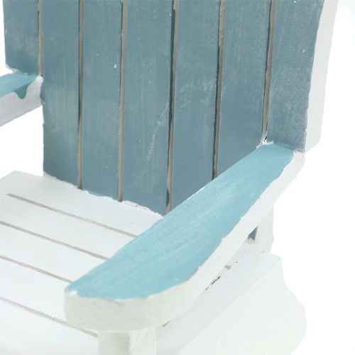 Floristik24 Decorative chair made of wood white-turquoise-gray H16cm