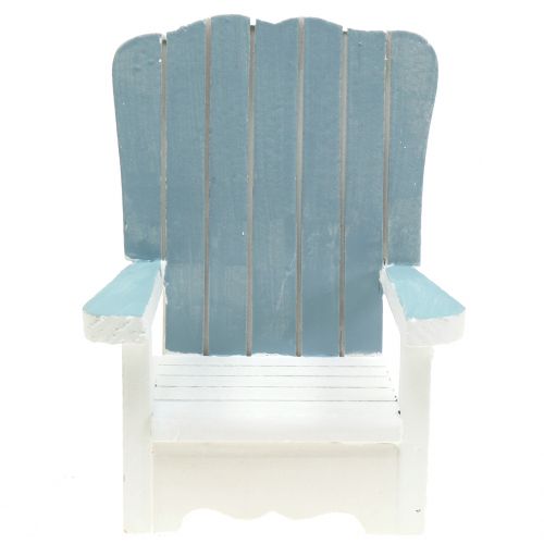 Floristik24 Decorative chair made of wood white-turquoise-gray H16cm