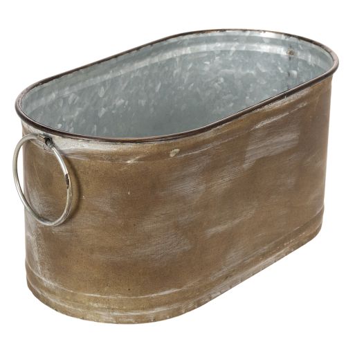 Product Set of metal plant pots and tubs, vintage retro style, L22.5cm/27cm/31cm