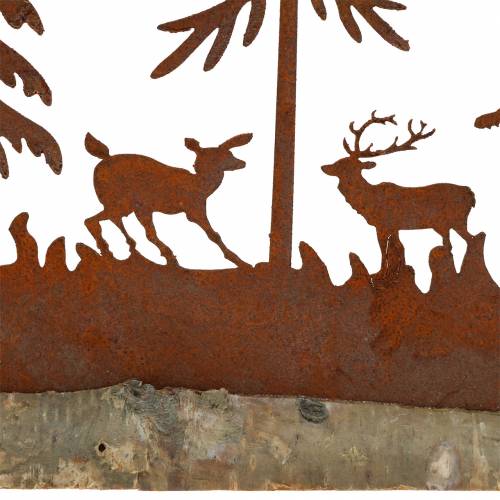 Floristik24 Forest silhouette with animals patina on wooden base 30cm x 19cm