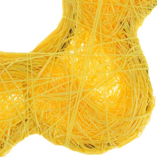 Floristik24 Sisal flower yellow Ø7.5cm 25pcs