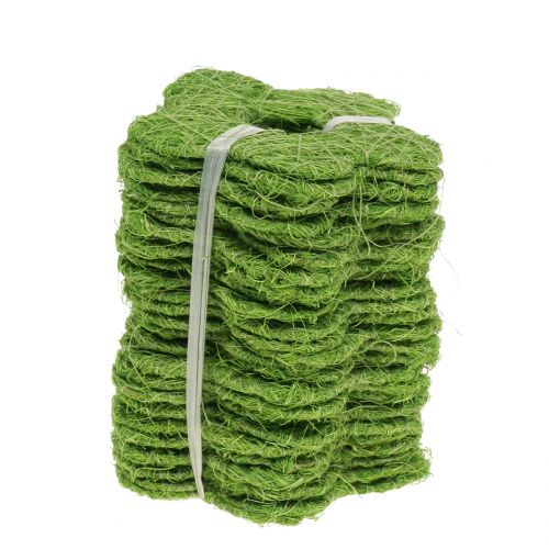 Floristik24 Sisal flower green Ø7.5cm 25pcs