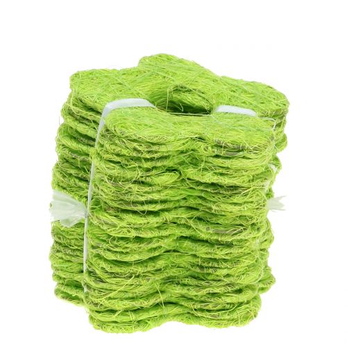 Floristik24 Sisal Flower Light Green Ø7.5cm 25 pcs