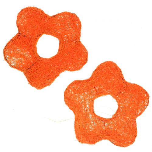 Floristik24 Sisal flower orange Ø7.5cm 25 pcs