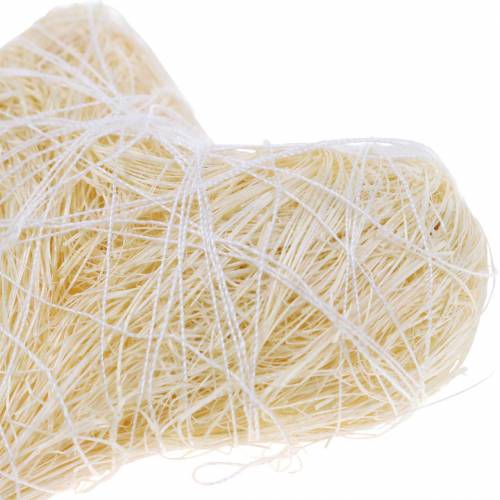 Product Sisal heart cream 5cm 24 pcs