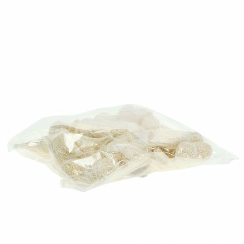 Product Sisal heart cream 5cm 24 pcs