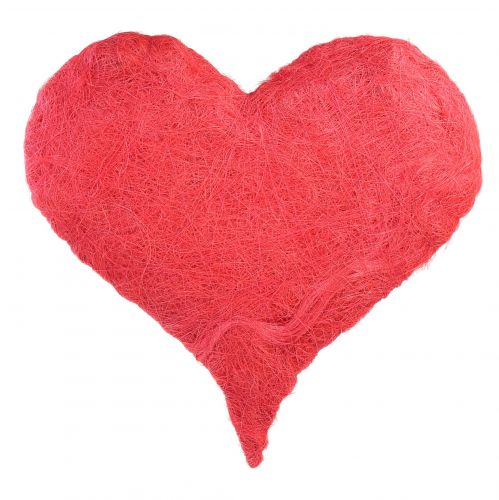 Floristik24 Heart decoration with sisal fibers in pink sisal heart 40x40cm