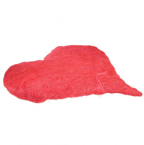 Floristik24 Heart decoration with sisal fibers in pink sisal heart 40x40cm