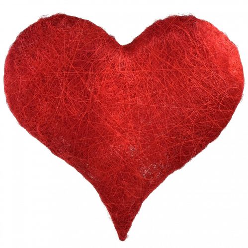 Floristik24 Sisal heart decoration with sisal fibers in red 40x40cm
