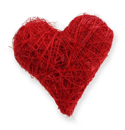 Product Sisal hearts 5-6 cm red 24 pcs