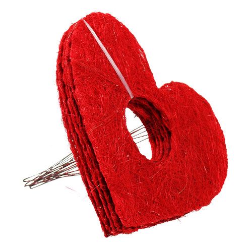 Product Sisal heart cuff red 15cm 10 pcs.