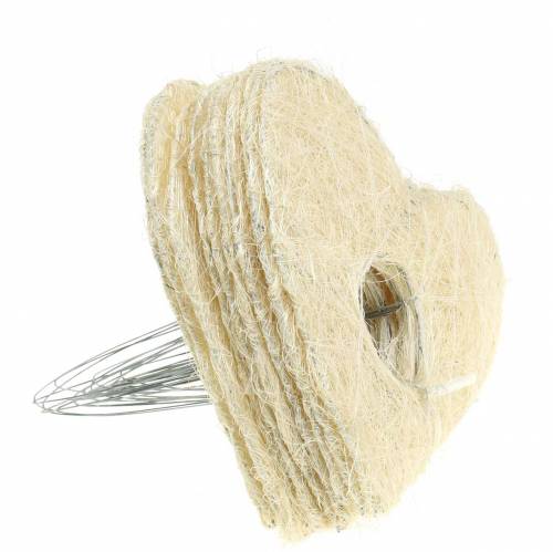 Product Sisal Heart Cuff White 20cm - 10 Pieces Decoration Wedding Valentine's Day