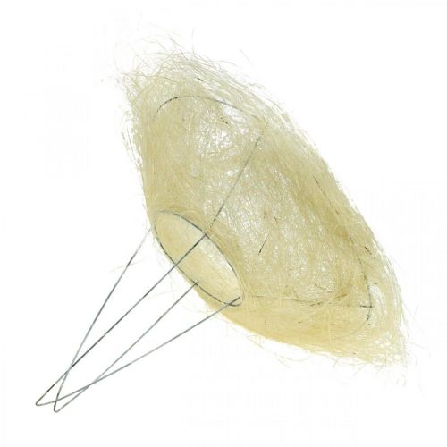 Product Sisal flower cuff, natural, Ø20cm, bleached, bouquet holder decoration, set of 10