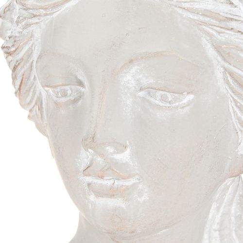 Product Sculpture female bust cast stone planter grey antique 15×14×25cm