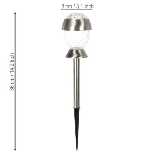 Set of 4 Solar Garden Globe Lights with Ground Spike, 36cm | Floristik24.ie