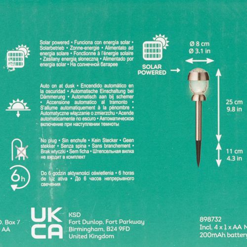 Set of 4 Solar Garden Globe Lights with Ground Spike, 36cm | Floristik24.ie