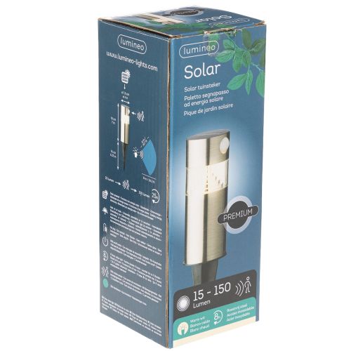 Solar garden light with ground spike and LED lighting, 34 cm | Floristik24.ie