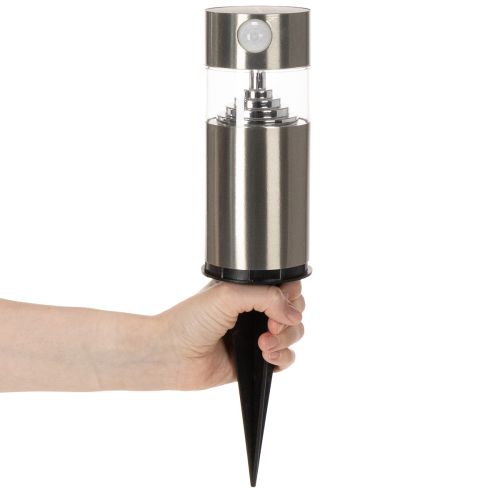 Solar garden light with ground spike and LED lighting, 34 cm | Floristik24.ie