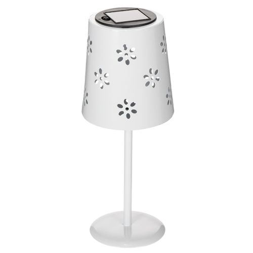 Floristik24 Solar table lamp with floral pattern for lighting on balcony, terrace or garden, 28cm