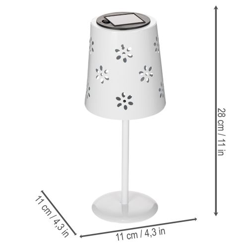 Product Solar table lamp with floral pattern for lighting on balcony, terrace or garden, 28cm